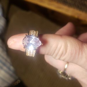 Beautiful  Sapphire  real silver with 18k over silver ring